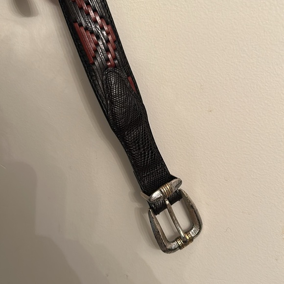 Bill Adler Studio Genuine Italian w/Calf Skin Lining Western Aztec Design Belt - Picture 4 of 8